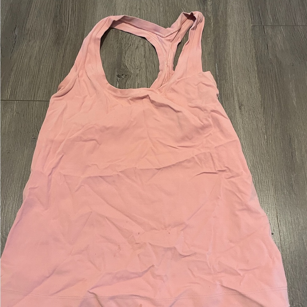 Lululemon Nulu pink tank top, worn well, size 8